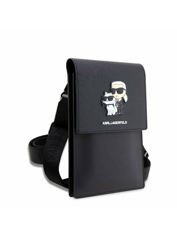 Karl Lagerfeld Karl Lagerfeld Saffiano Metal Logo NFT Torbica za telefon Black