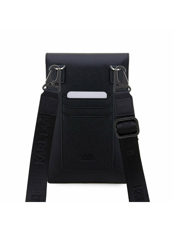 Karl Lagerfeld Karl Lagerfeld Saffiano Metal Logo NFT Torbica za telefon Black