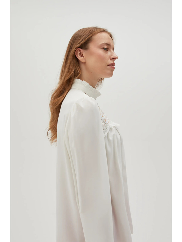 Moodo Bela ženska bluza z čipko