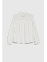 Moodo Bela ženska bluza z čipko