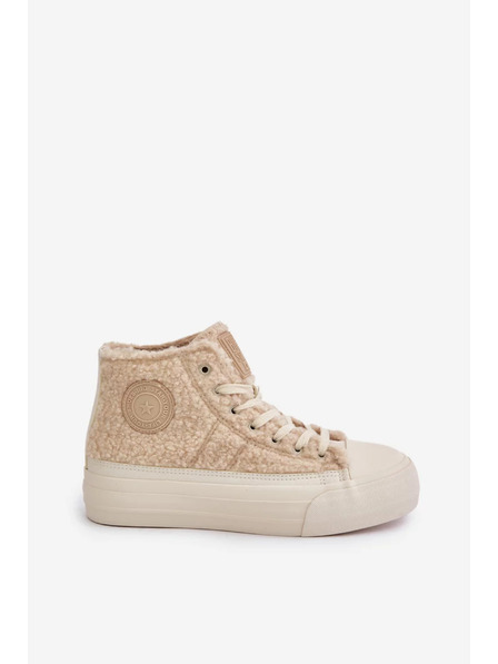 BIG STAR SHOES Toplo podložene ženske superge z volnenim krznom Big Star bež