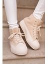 BIG STAR SHOES Toplo podložene ženske superge z volnenim krznom Big Star bež