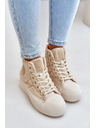 BIG STAR SHOES Toplo podložene ženske superge z volnenim krznom Big Star bež
