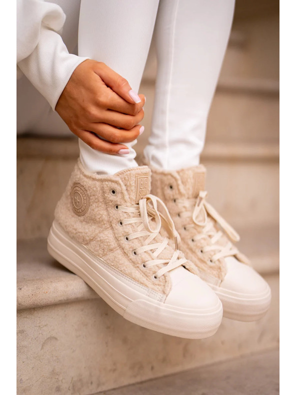BIG STAR SHOES Toplo podložene ženske superge z volnenim krznom Big Star bež