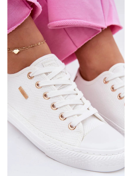 BIG STAR SHOES Ženske bele platnenaste superge Big Star