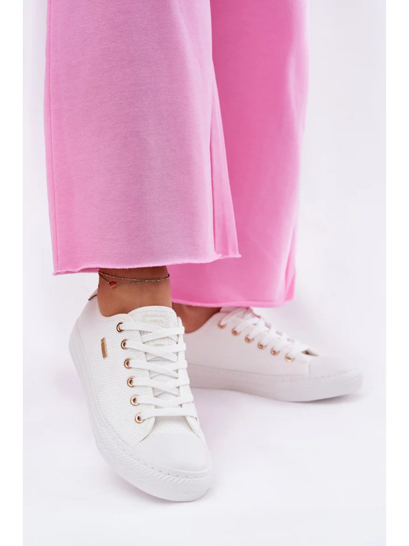 BIG STAR SHOES Ženske bele platnenaste superge Big Star