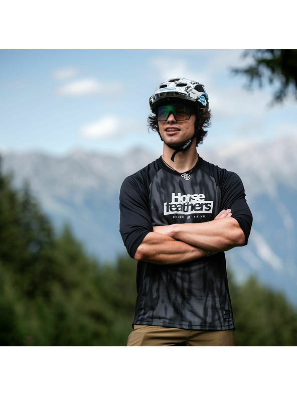 Horsefeathers Kolesarska majica Spike 3/4 - poltonska/črna HORSEFEATHERS