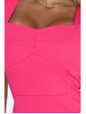 numoco Neonsko rožnate mini obleke z lepim izrezom