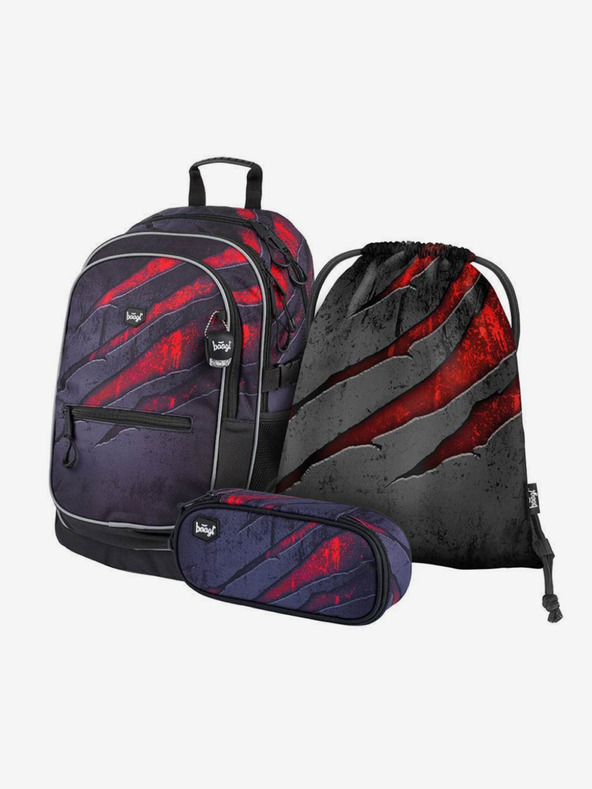 BAAGL  Siva 3 kompleti core lava: nahrbtnik, peresnica, torba Baagl