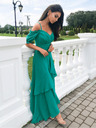 Edoti Zelene maxi obleke z volani