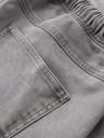 Ombre Clothing Moške jeans kratke hlače z okrasnim šivom - svetlo sive