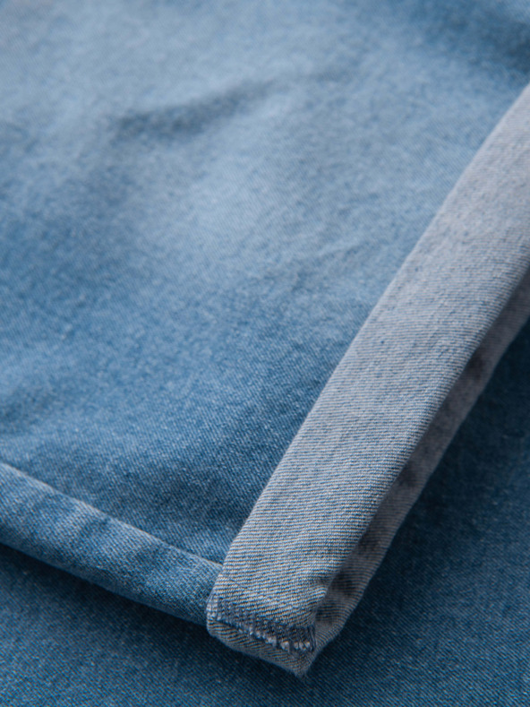 Ombre Clothing Moške jeans kratke hlače z zavihano hlačnico - modre