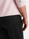 Ombre Clothing Moške klasične chino kratke hlače z zavihano hlačnico - črne