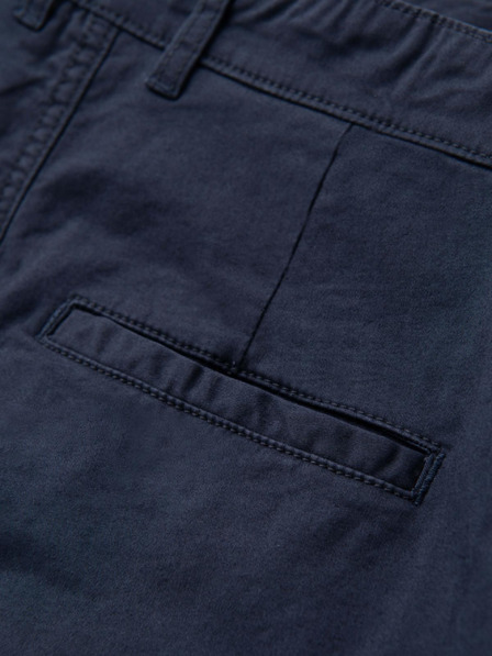 Ombre Clothing Moške klasične chino kratke hlače z zavihano hlačnico - temno modre