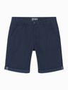 Ombre Clothing Moške klasične chino kratke hlače z zavihano hlačnico - temno modre