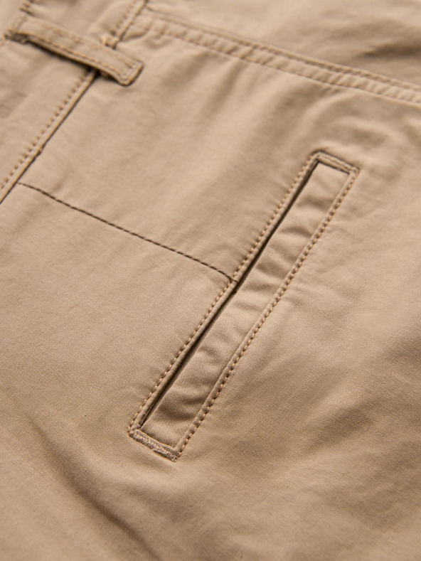 Ombre Clothing Moške klasične chino kratke hlače z zavihano hlačnico - bež