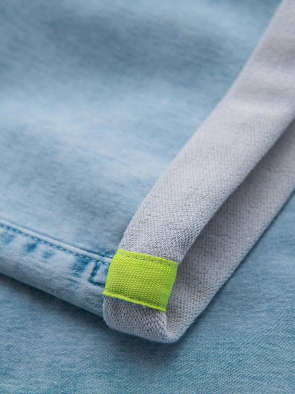 Ombre Clothing Moške kratke jeans hlače z okrasnim šivom - svetlo modre