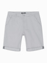 Ombre Clothing Moške klasične chino kratke hlače z zavihano hlačnico - sive