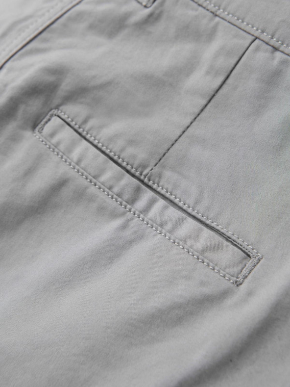 Ombre Clothing Moške klasične chino kratke hlače z zavihano hlačnico - sive