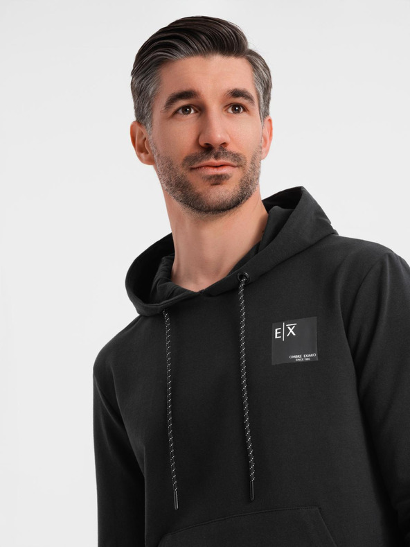 Ombre Clothing Moška jopica s kapuco + trenirka - črna