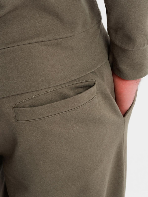 Ombre Clothing Moška jopica s kapuco + trenirka - olivna