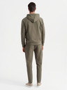 Ombre Clothing Moška jopica s kapuco + trenirka - olivna