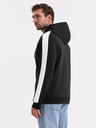Ombre Clothing Moška jopica z zadrgo in kapuco ter robovi - črna