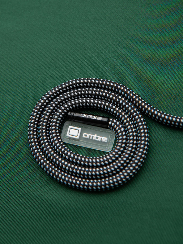 Ombre Clothing Moška zapenjiva jopica s kapuco in robovi - temno zelena