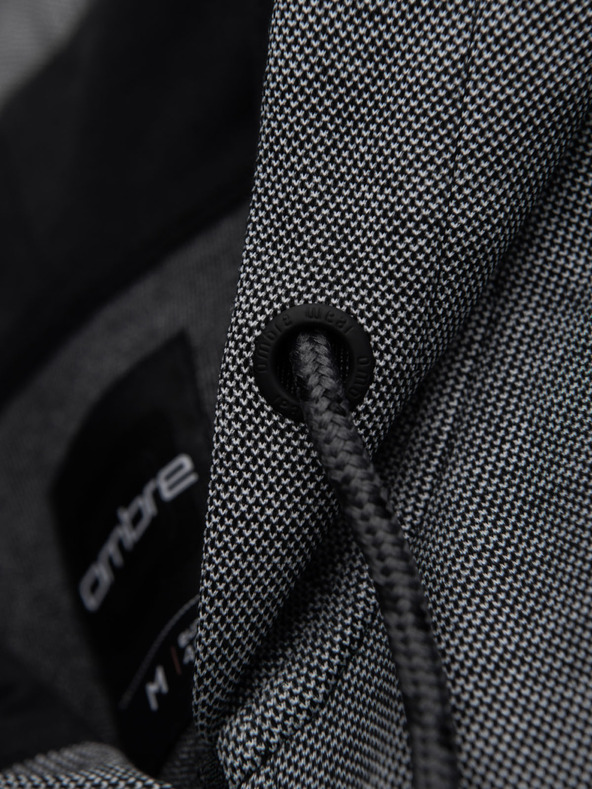 Ombre Clothing Moška mehko strukturirana jopica s kapuco - črna