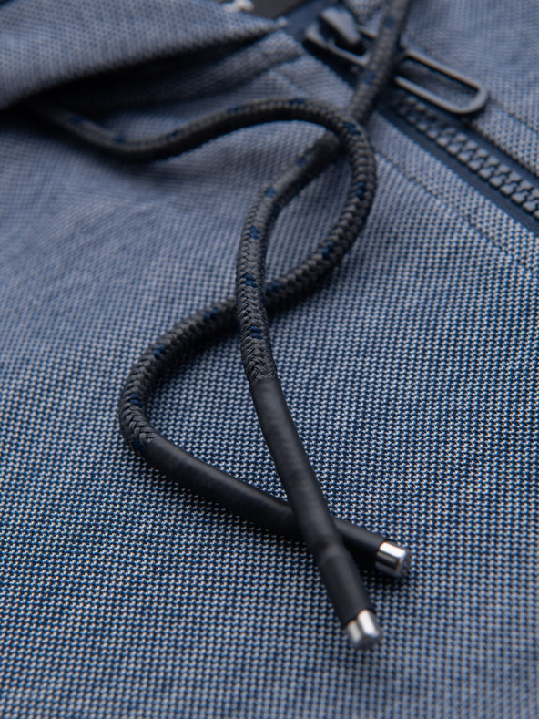 Ombre Clothing Moška mehko strukturirana jopica s kapuco - temno modra