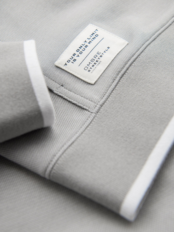 Ombre Clothing Moška mehko strukturirana jopica s kapuco - siva