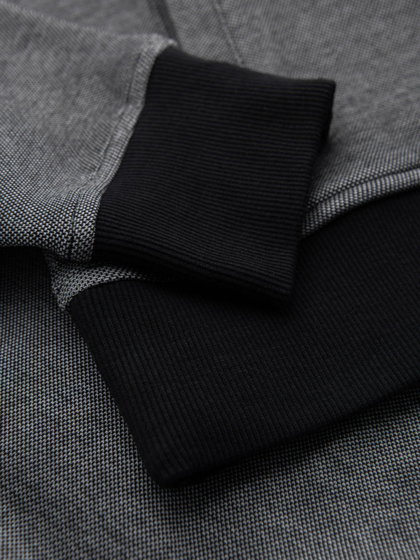 Ombre Clothing Moška pletena bomber jakna - črna