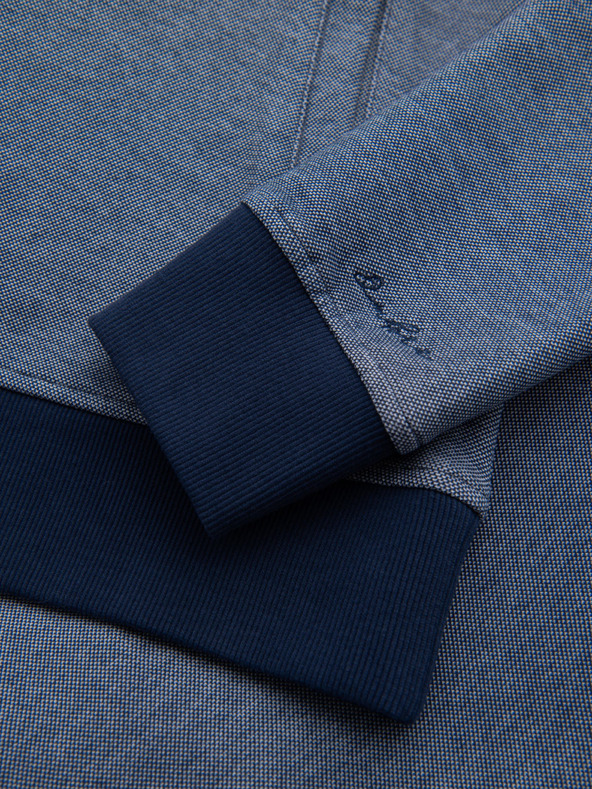 Ombre Clothing Moška pletena bomber jakna - temno modra