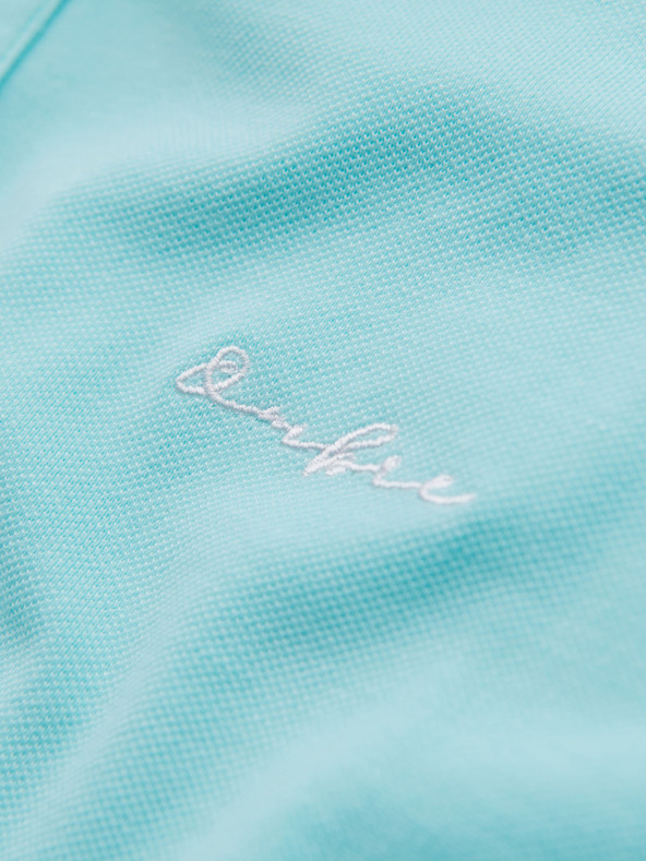 Ombre Clothing Bombažna polo majica iz piqué pletenine - modra