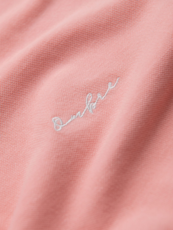 Ombre Clothing Bombažna polo majica iz piqué pletenine - rožnata