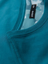 Ombre Clothing Moška bombažna majica s potiskom žepa - turkizna