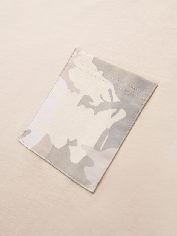 Ombre Clothing Moška bombažna majica s potiskom žepa - turkizna