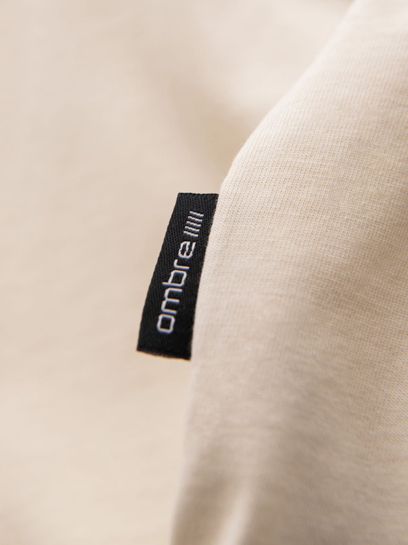 Ombre Clothing Moška bombažna majica s potiskom žepa - turkizna