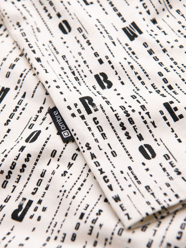 Ombre Clothing Bombažno majico s tiskom in okroglim izrezom - kremno