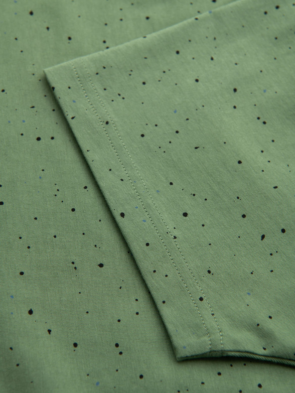 Ombre Clothing Moško bombažno majico s tiskom in okroglim izrezom - zeleno