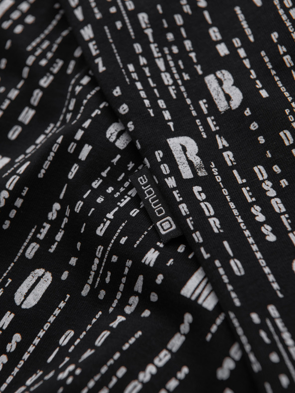 Ombre Clothing Bombažno majico s tiskom in okroglim izrezom - črno