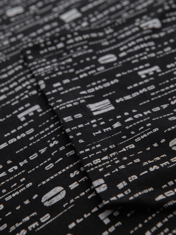 Ombre Clothing Bombažno majico s tiskom in okroglim izrezom - črno