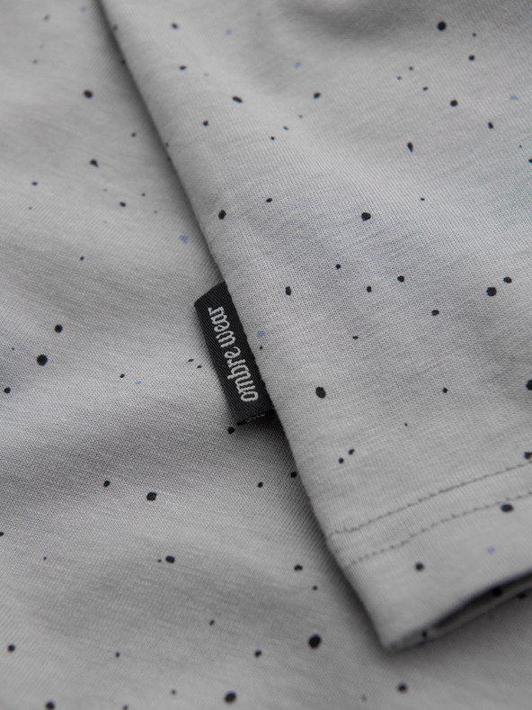 Ombre Clothing Moško bombažno majico s tiskom in okroglim izrezom - svetlo sivo