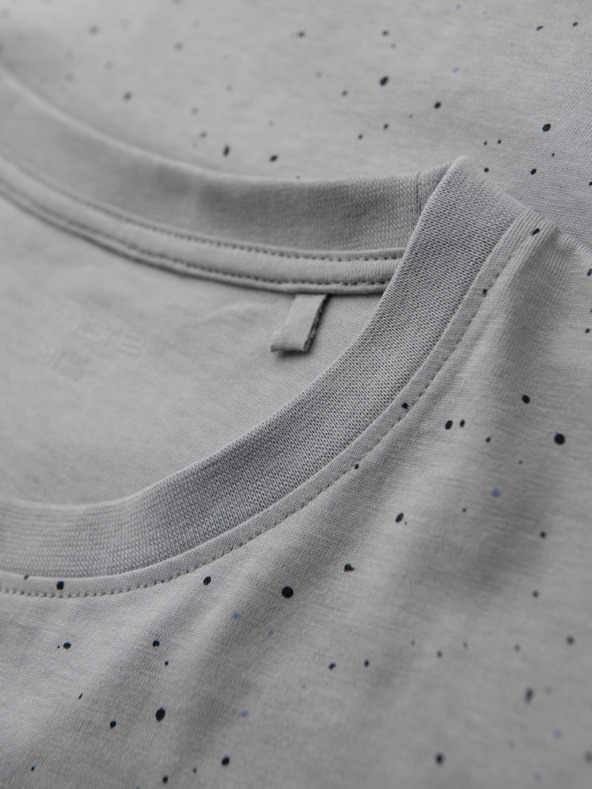 Ombre Clothing Moško bombažno majico s tiskom in okroglim izrezom - svetlo sivo