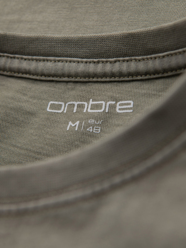 Ombre Clothing Bombažno majico s tiskom in okroglim izrezom - črno