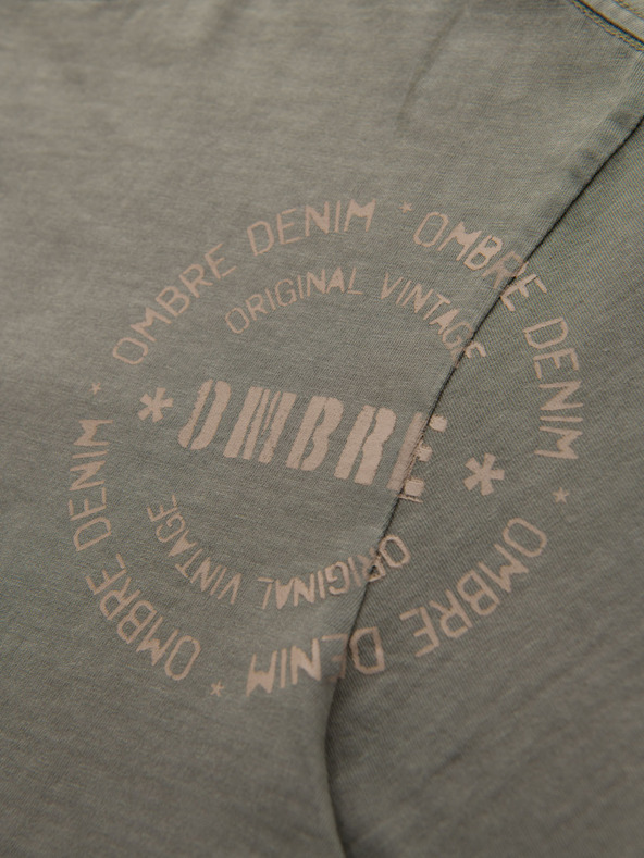 Ombre Clothing Bombažno majico s tiskom in okroglim izrezom - črno