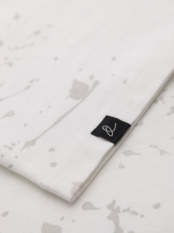 Ombre Clothing Moško majico s tiskom in okroglim izrezom - belo