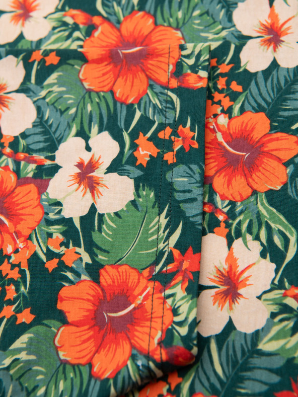 Ombre Clothing Moško bombažno majico s cvetličnim tiskom - črno