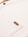 Ombre Clothing Moško majico z gumbi in semiš robom - belo