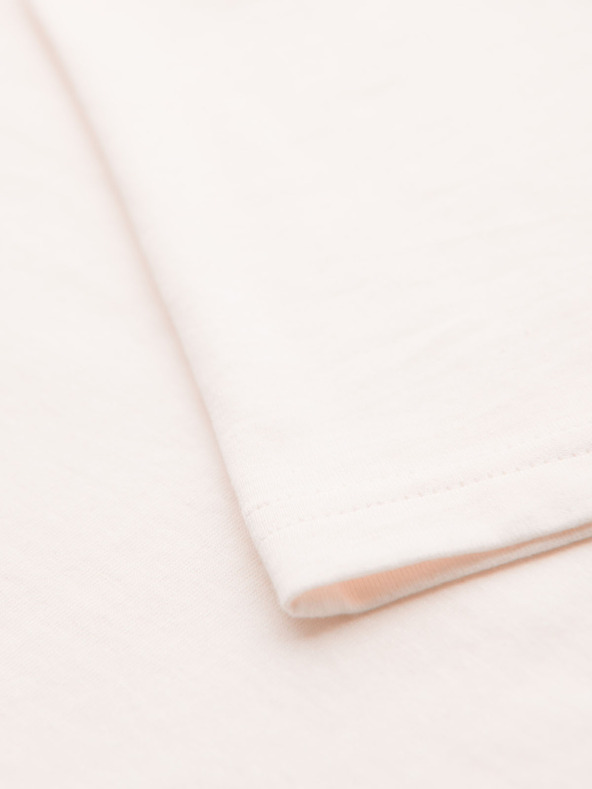 Ombre Clothing Moško majico z gumbi in semiš robom - belo